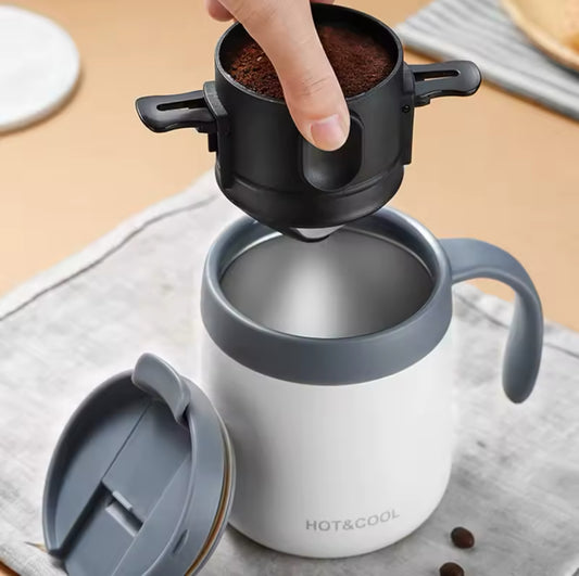Single Cup Pour Over Coffee Maker Reusable Filter