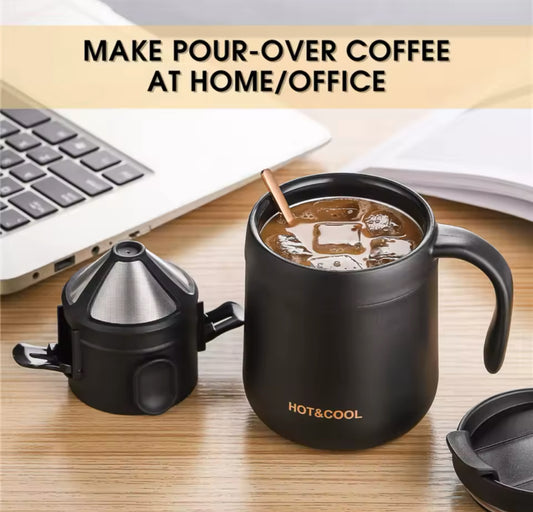 Single Cup Pour Over Coffee Maker Reusable Filter