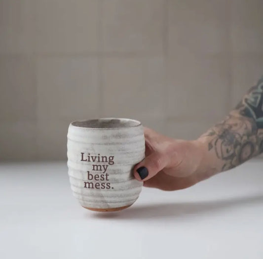 Living My Best Mess Everyday Tumbler - Handmade