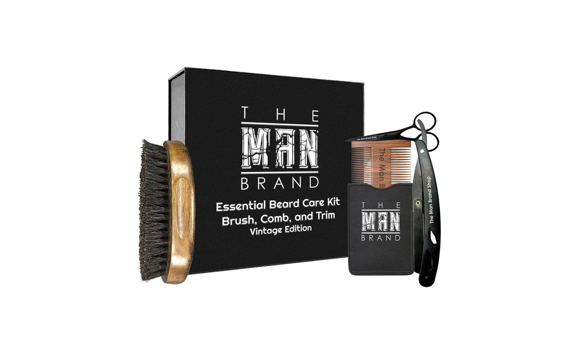 The Man Brand Vintage Edition Beard Comb Set and Grooming Kit
