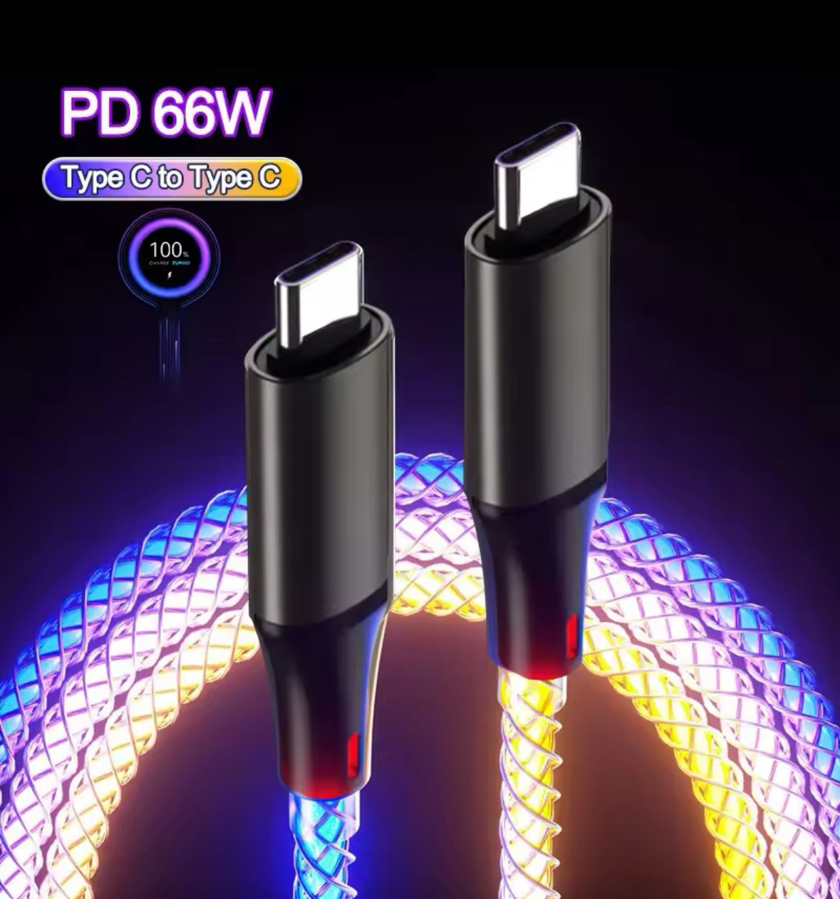 Luminous Gradient Light Breathing 6A Fast Charging Cord