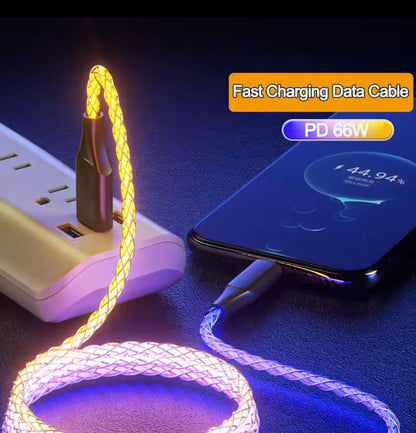 Luminous Gradient Light Breathing 6A Fast Charging Cord